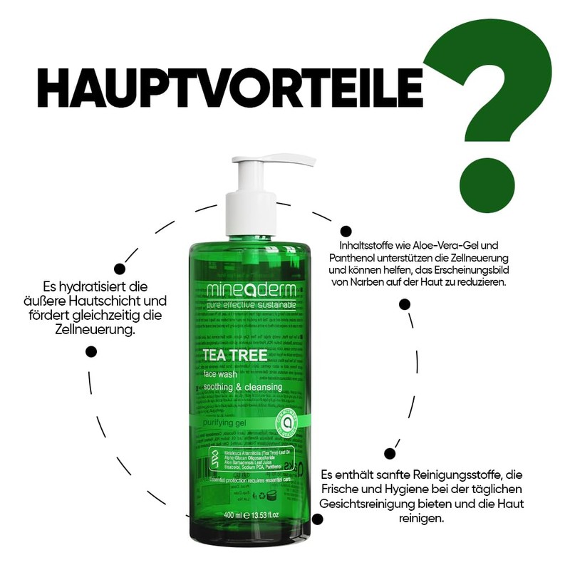 Mineaderm Tea Tree Face Wash 200 ml (13.5) (400 ml)