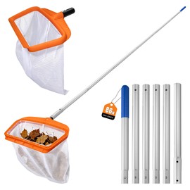 Asly YardMngSter Pool Cleaning Kit, 7.5Ft Aluminum Telescoping Pole with Skimmer Net, Heavy Duty Pool Maintenance Set, for Inground Above Ground Swimming Pools, Easily Remove Leaves, Debris