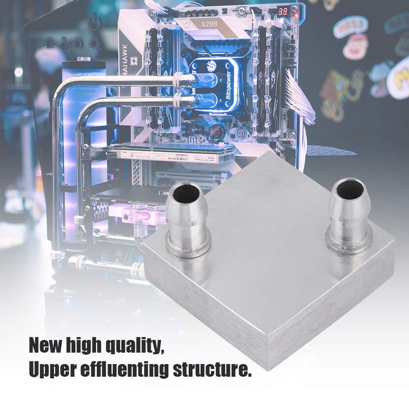 Water Cooling Copper Block, ASHATA 40x40mm Aluminum Alloy Water-Cooled Heat
