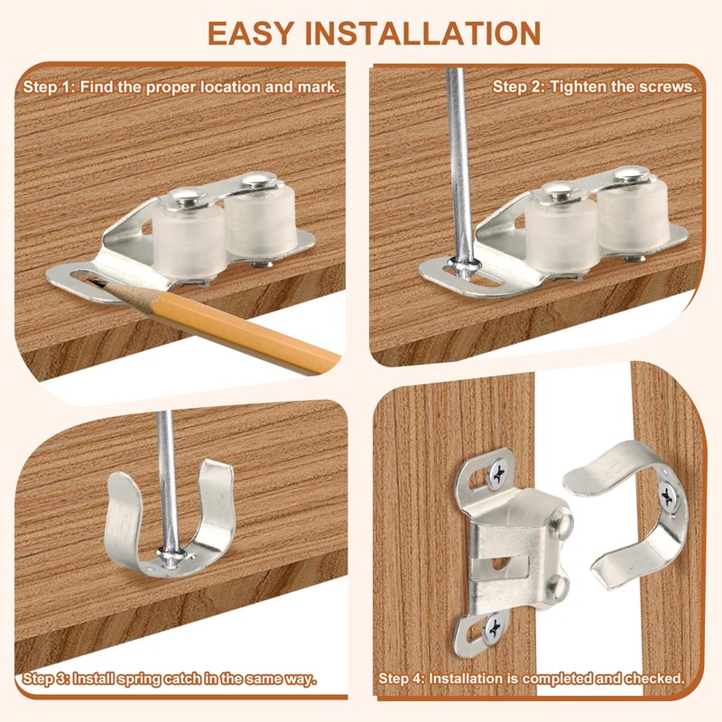 MP7081 RV and Mobile Home Cabinet Door Catch, Friction Roller