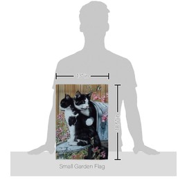 Breeze Decor Tuxedo Cat Garden Flag Set Wall Hanger Kitten Meow Spoiled Paw Fur Pet Nature Farm Animal Creature House Decoration Banner Small Yard Gift Double-Sided, Made in USA