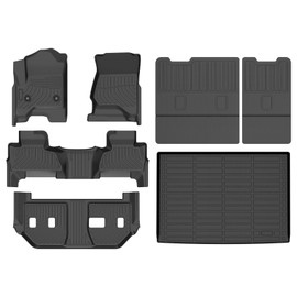 Wayhigh-All Weather Floor Mats for 2015-2020 Chevy Suburban & GMC Yukon XL（Only Fit 8 Seats） (with 2nd Row Bench Seat) Trunk Mat with Backrest Mat Waterproof Duty Rubber Cargo Liners Accessories