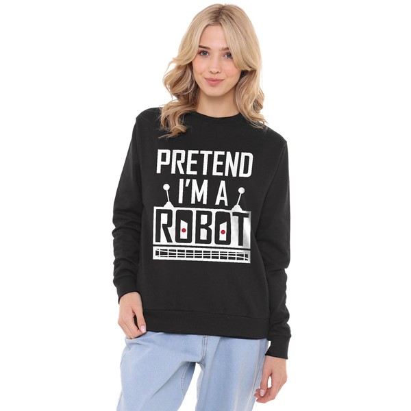 Popfunk Halloween Pretend I'm A Robot Costume Women's Crew Sweatshirt,