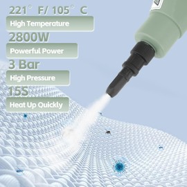 CKductpro Steam Cleaner with Smart Touch Screen, High Pressure Steamer for Cleaning, Handheld Steam Cleaner for Home, Car, Shower, Kitchen, Bathroom, Grout, and Tile Green