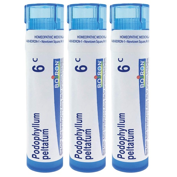 Boiron Podophyllum Peltatum 6c Homeopathic Medicine for Diarrhea - Pack of 3 (240 Pellets)