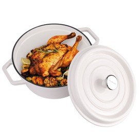 HAUSHOF 5.3QT Enameled Cast Iron Dutch Oven with Lid for Sourdough Bread Baking