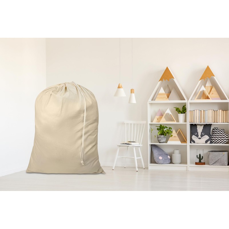 Lenenz 4 Pack Reusable Laundry Bags - 100% Cotton Multi