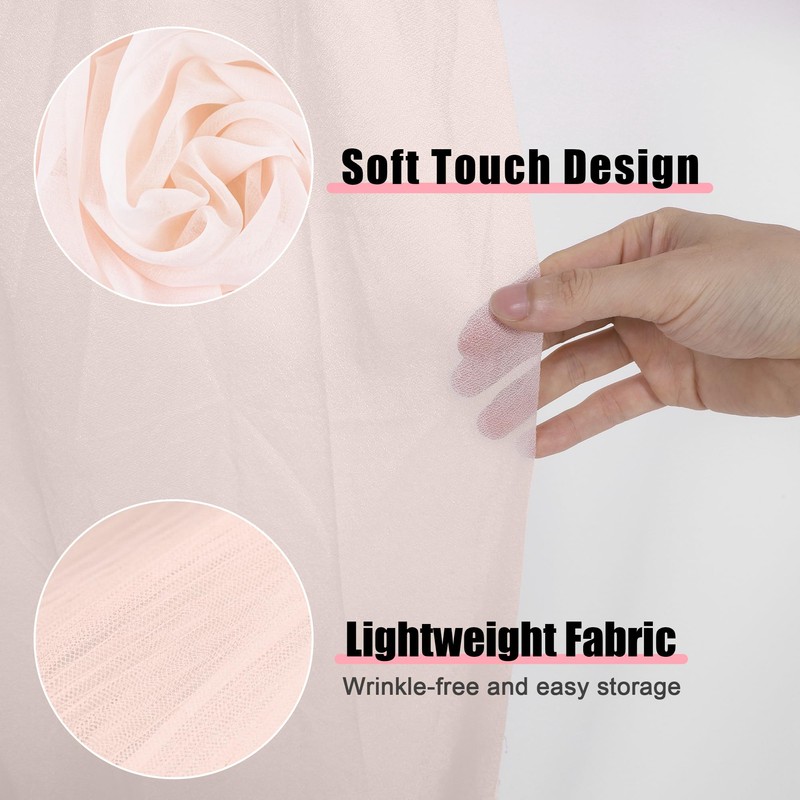 MEKOTRIN Wedding Arch Draping Fabric, 1 Panel 28" x20ft Chiffon
