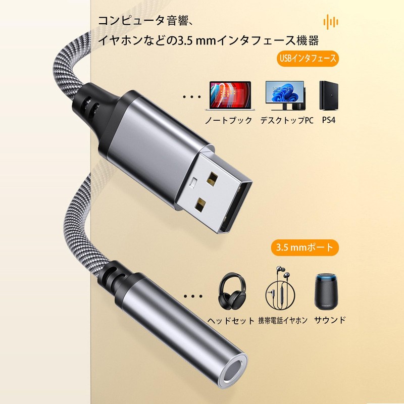 FamGift USB Rotating 3.5mm Audio Converter Adapter DAC High Performance