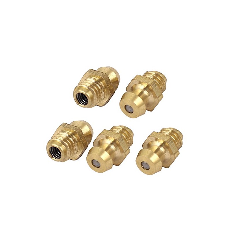 uxcell M6 x 5mm Male Thread Brass Straight Grease Nipples