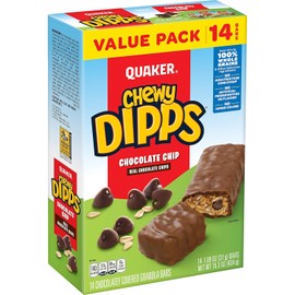 Quaker Chewy Dipps Granola Bars Chocolate Chip, 1.09 oz, 14 Ct