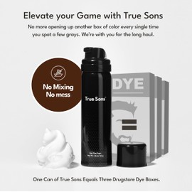 True Sons Hair Dye Foam for Men - Natural Look- Effortless, Multi-Use Dye Kit with Instant Color Booster Applicator, Ammonia-Free Formula For Sensitive Skin, Simpler Hair and Beard Dye (Dirty Blonde)