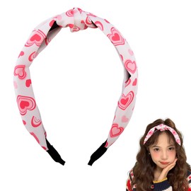 Yreamont Cute Valentines Day Headbands for Women Valentine's Day Hair Accessories for Women knotted Headband for Women Top Knot Headbands for Women Wife Girlfirend Valentines Day Gift Ideas