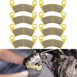 Yoursme Front & Rear Ceramic Brake Pads Set Fits for 2017-2021 Polaris Ranger Crew XP 1000 Replacement Brake Pads 4 Sets