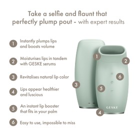 GESKE SmartAppGuided™ Lip Volumiser & Booster 6 in 1 Quick Lip Plumper Lip Booster Fuller Lips Lip Filler & Lip Enhancer Automatic Magnification Lip Volume Selfie