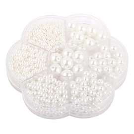1150 Perlas para Pulseras perlas para bisuteria Perlas Artísticas cuentas redondas blancas Tamaños Surtidos 3/4/5/6/8/10/12 mm Cuentas de Perlas para Manualidades Decoración Bisutería y Bricolaje (blanco, 3/4/5/6/8/10/12mm)