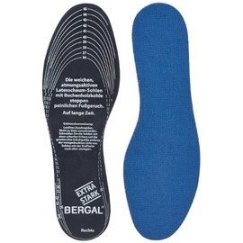 BERGAL AKTIVKOHLE 1 Paar Einlegesohlen gegen Schweißfüße für hygienisch frische Schuhe und Füße, Schuheinlagen zur Klimaregulierung, auch für Sport- und Arbeitsschuhe, handwaschbar und zuschneidbar