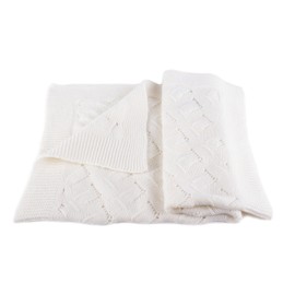 Love Cashmere Unisex Luxury 100% Cashmere Baby Blanket - White - hand made in Scotland RRP £160
