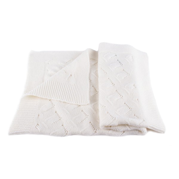 Love Cashmere Unisex Luxury 100% Cashmere Baby Blanket - White