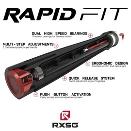 RX Smart Gear RapidFit Jump Rope | Adjustable Jumping Rope w/Ergonomic Dual Bearing Handles, Fitness Skipping Rope for Exercise, Workout, Sports Train