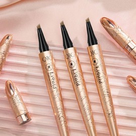 FDEETY Waterproof Light Brown/Dark Brown 3D Magic Eyebrow Pencil with 4 Fork Tip Applicator for Effortless Natural Looking Eyebrows Natural Look Light Brown Pack of 2