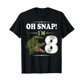 8 Year Old Crocodile Reptile 8th Birthday Party Alligator T-Shirt