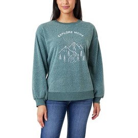 Angels Forever Young Women's Millie Classic Graphic Fleece Pullover (Available in Plus Size), Ponderosa Pine