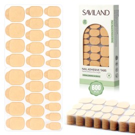 SAVILAND Plant-Based Nail Adhesive Tabs: 600 PCS Non-Irritating Nail Stickers for Press Ons Long Lasting Sticky Tabs Ultra-thin Breathable Nails Glue Sticker Home DIY Nails 15 Sizes