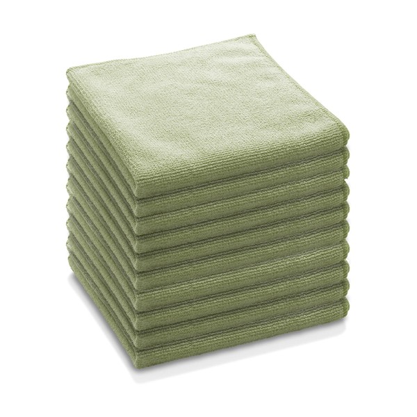 E-Cloth Panno in microfibra per uso generico, panno multiuso per la pulizia delle superfici domestiche, lavabile e riutilizzabile, 100 pezzi, verde