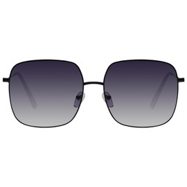 KAEOISFU Oversized Square Metal Reading Sunglasses for Women, Large UV400 Tinted Sun Reader, Fashionable Anti-UV Sunglasses with Large Frame, Black-grey