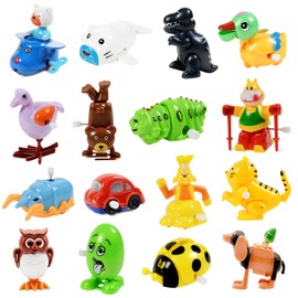 Nunki Toy Wind Up Toy,16 Pack Assorted Clockwork Toy Set(Contents and Color May Vary), Wind Up Animal Party Favors Toy Great Gift for Boys Girls Kids Toddlers