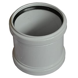 Double Socket Pushfit Soil Pipe Slip Coupling - White - Pack of 2