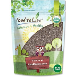 Food to Live - Organic Black Chia Seeds, 3 Pounds - Non-GMO, Whole, Sproutable, Vegan, Kosher, Keto, Sirtfood, Bulk. Rich in Essential Fatty Acids, Fiber, Protein