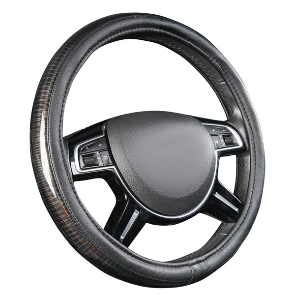 CAR Pass Car Steering Wheel Cover,Sporty Glossy Iridescent Reflective Leather