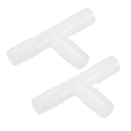 MECCANIXITY Tee Fitting Plastic Barb 3 Way Equal T Shaped Fitting Hose OD 7/16" for ID 9.5-10 mm Water Cooling Hose White Pack of 2