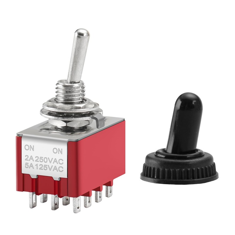 Heschen Miniature Toggle Switch MTS-402 ON-ON 4PDT 12 Pin, 2A
