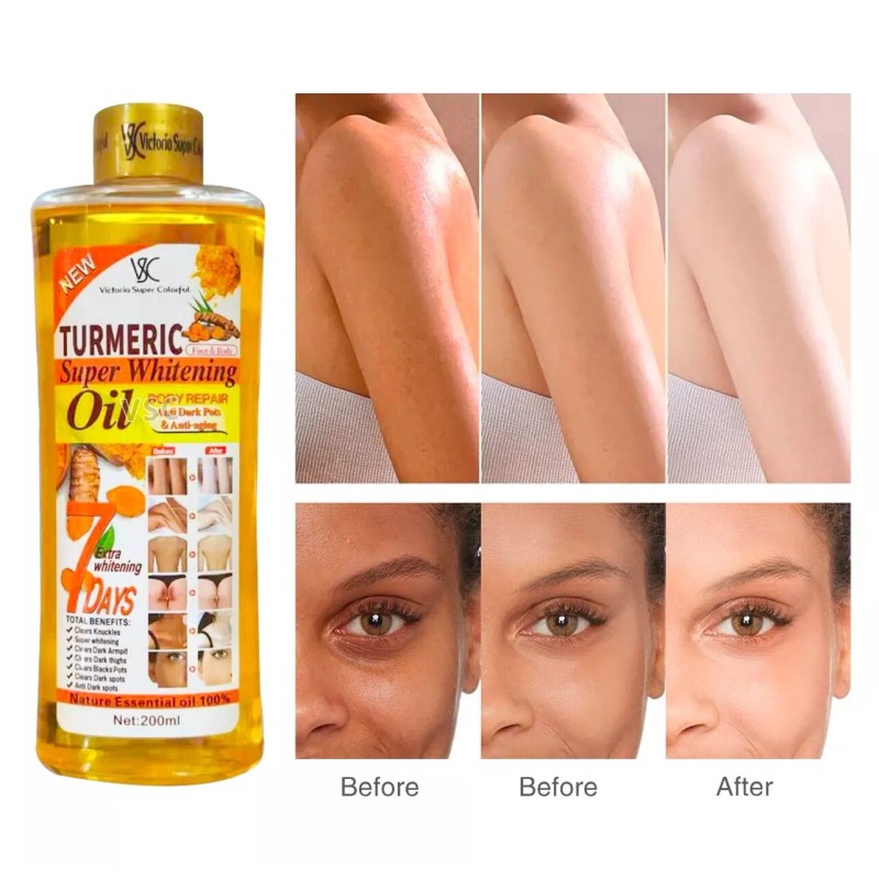 Victoria Super Colorful Super Whitening Tumeric Body Oil Repair Dark