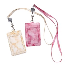 Lanyard with Card Holder, 2 Set Retractable Lanyards ID Badge Holder Waterproof Badge Neck Strap Card Slot for ID Card, Office, School