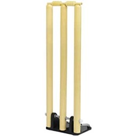 Spring Return Cricket Stumps with Bails - Cast Iron Base