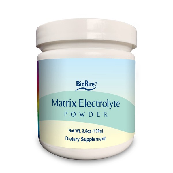 BioPure Matrix Electrolyte Powder – Vital Mineral & Salt Supplement, Including Magnesium & Sodium Chloride, to Promote Normalized Electrolyte, Hydration, & pH Levels for Whole-Body Wellness – 100g