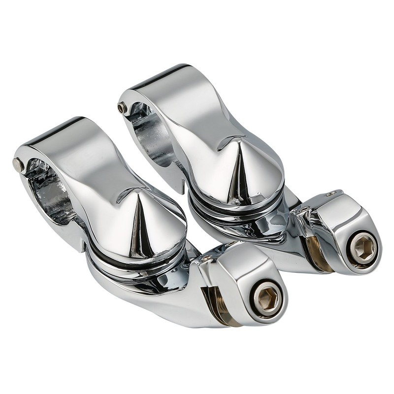 XFMT 1 1/4" 32mm Chrome Short Angled Adjustable Highway Foot