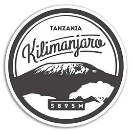 2 x 10cm Mount Kilimanjaro Vinyl Stickers - Africa Travel Sticker Luggage #17888 (10cm Wide)