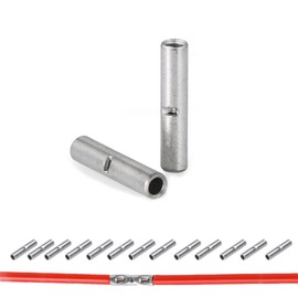 kuosbiu 100 PCS Non-Insulated Butt Connectors Kit, AWG 26-22 Wire Ferrules, Electrical Wire Connectors Crimp Ferrule Terminals Kit-BN0.5