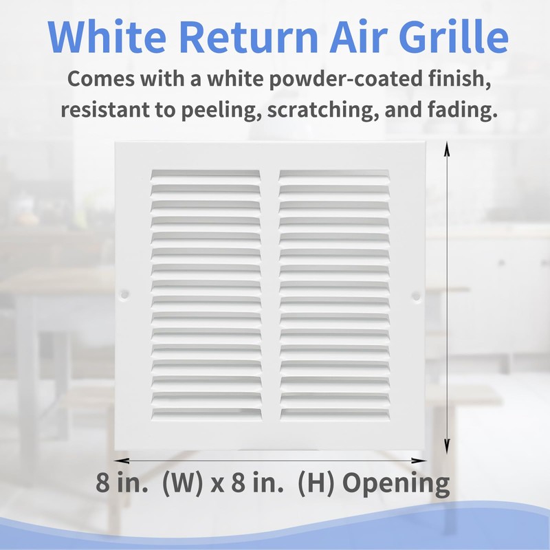 Howeall 8"W x 8"H [Duct Opening Size] Steel Return Air