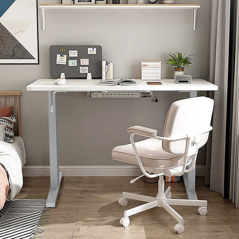 Tangkula Hand Crank Stand Up Desk Frame, Manual Height Adjustable
