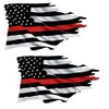 Thin RED Line Tattered Flag Sticker 2 Pack