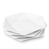 Delling Star-Geometric 11”White Dinner Plates, Large Serving Platters Dessert Salad