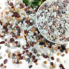 SHIZWU 20lbs Pea Gravel for Landscaping, 3/8inch Small Rocks for Gardening Succulent Cactus Planters, Natural Polished Pebbles, River Rocks for Plants, Vases, Aquariums, Mixed Color