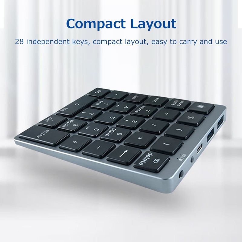 28 Keys Wireless Numeric Keyboard Financial Accounting Office Keyboard BT+USB