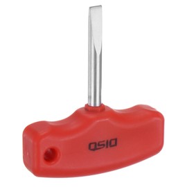 sourcing map SL6 T-Handle Tip Slotted Screwdriver Magnetic Flat Head Screwdrivers CR-V Pocket Screwdriver for DIY Repairing, Red